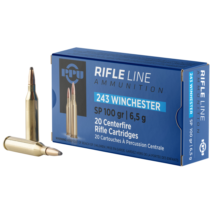 PPU Standard Rifle 243 Win 100 Gr SP 20 Rounds
