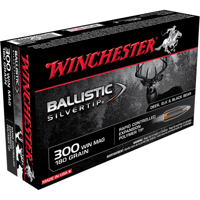 Winchester Ballistic Silvertip 300 Win Mag 180 Grain Rapid Controlled Expansion Polymer Tip