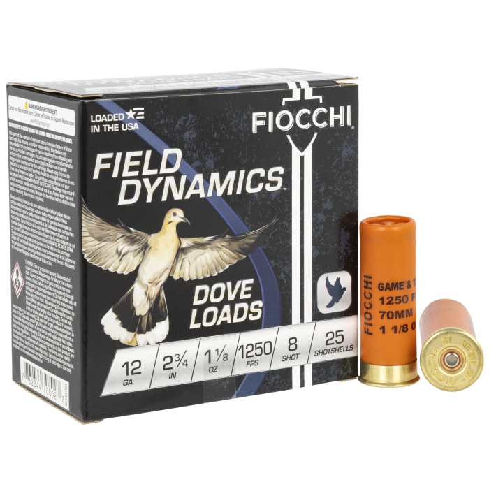 Fiocchi Field Dynamics 12 Gauge 2.75 1 1/8 oz 8 Shot 12GTX188 Fiocchi Field Dynamics 12 Gauge 2.75 1 1/8 oz 8 Shot 12GTX188