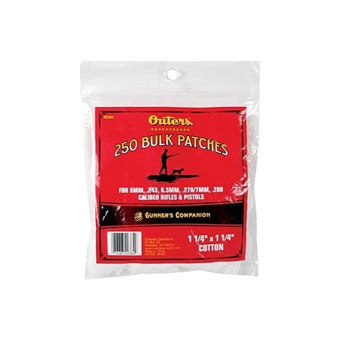Outer's Cotton Cleaning Patches .23-.28 Cal - 250 Count Outer's Cotton Cleaning Patches .23-.28 Cal - 250 Count