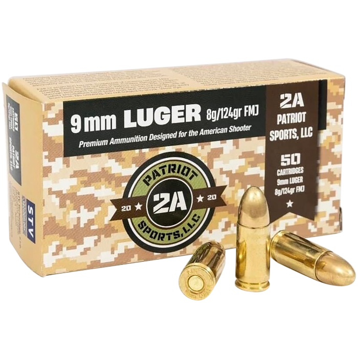 Patriot Sports LLC 9mm 124 Grain FMJ P9MM124F