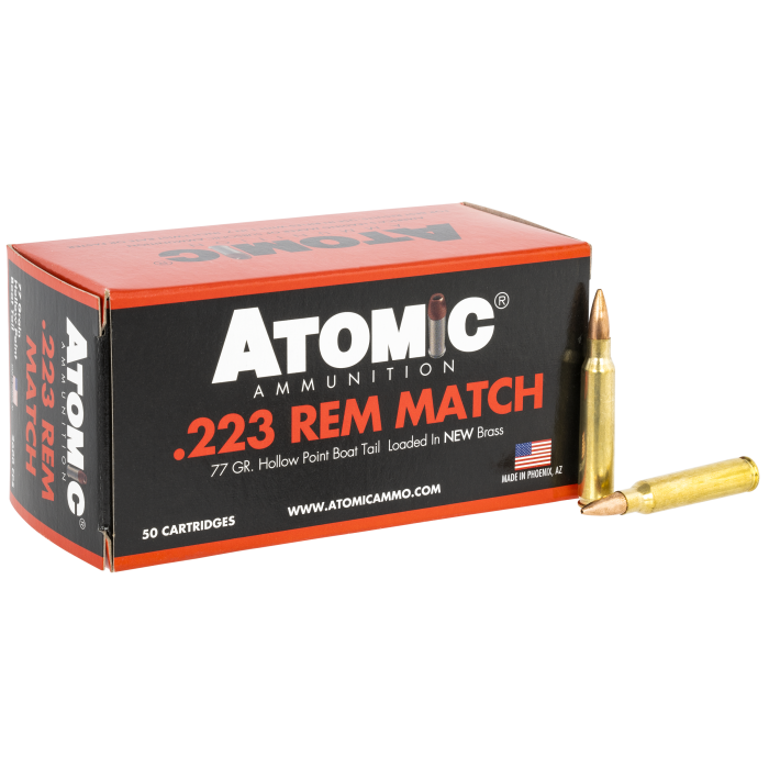 Atomic Rifle 223 Remington 77 Grain Hollow Point Boat Tail