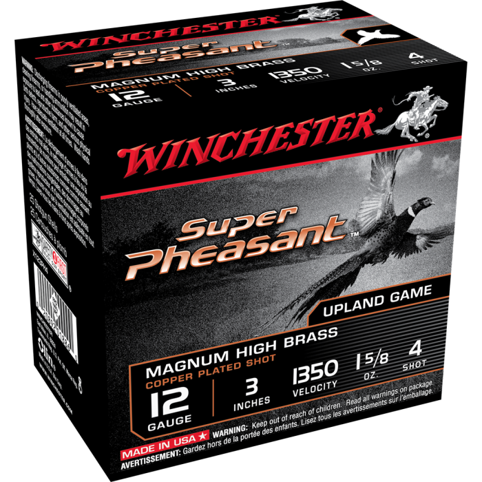 Winchester Super Pheasant 12 Gauge 3 1 5/8 oz 4 Shot X123PH4 Winchester Super Pheasant 12 Gauge 3 1 5/8 oz 4 Shot X123PH4