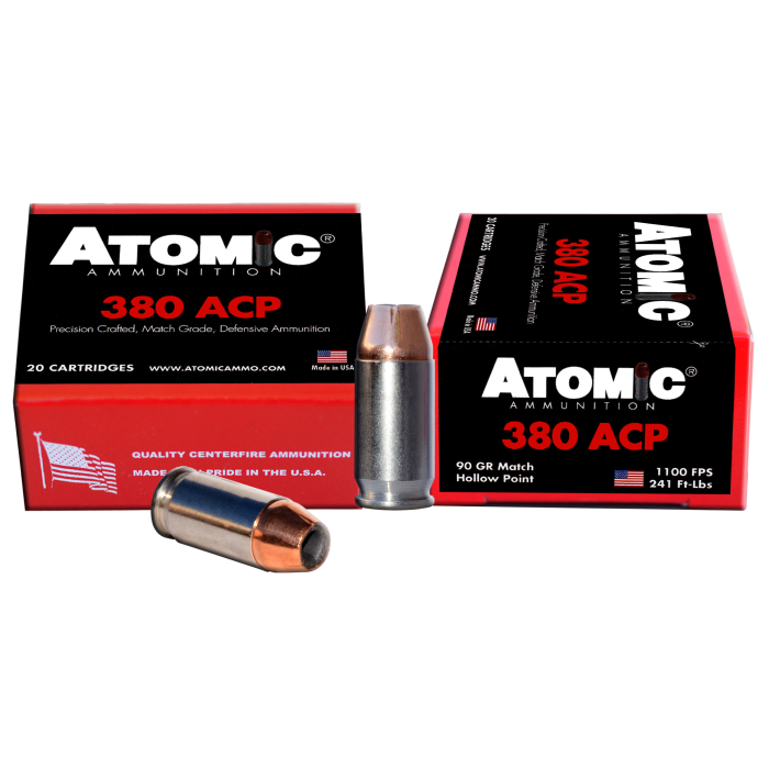 Atomic Pistol 380 ACP 90 Grain Hollow Point 00453 Atomic Pistol 380 ACP 90 Grain Hollow Point 00453
