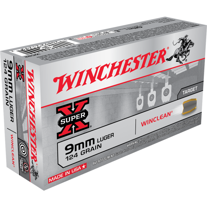 Winchester Super X 9mm 124 Grain Winclean Brass Enclosed Base WC92 Winchester Super X 9mm 124 Grain Winclean Brass Enclosed Base WC92