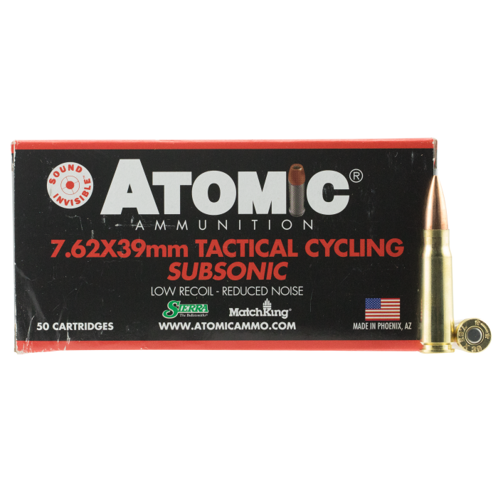 Atomic Subsonic 7.62x39mm 220 Gr HPBT 50 Rounds Atomic Subsonic 7.62x39mm 220 Gr HPBT 50 Rounds