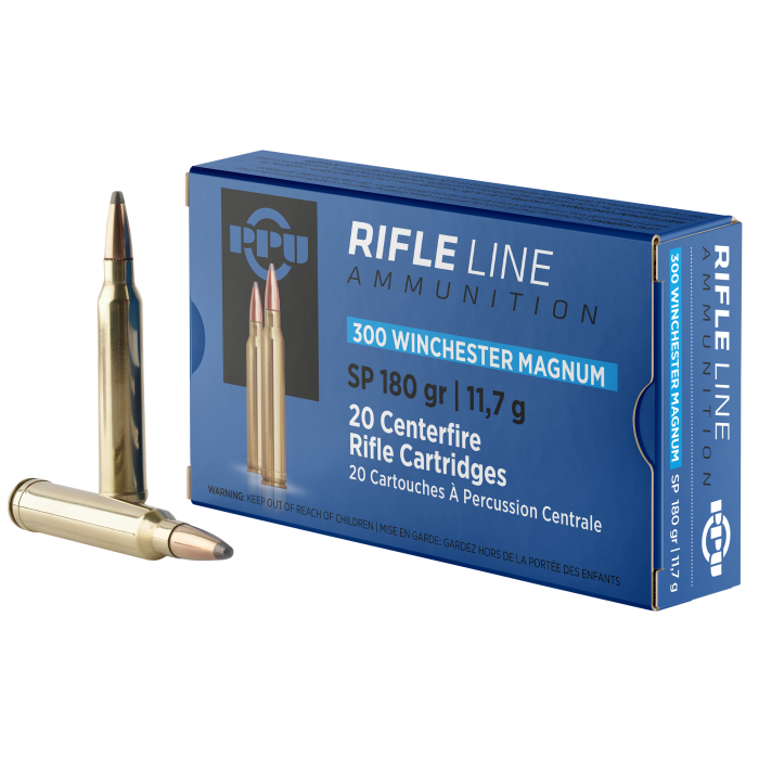 PPU Standard Rifle 300 Win Mag 180 Gr SP 20 Rounds