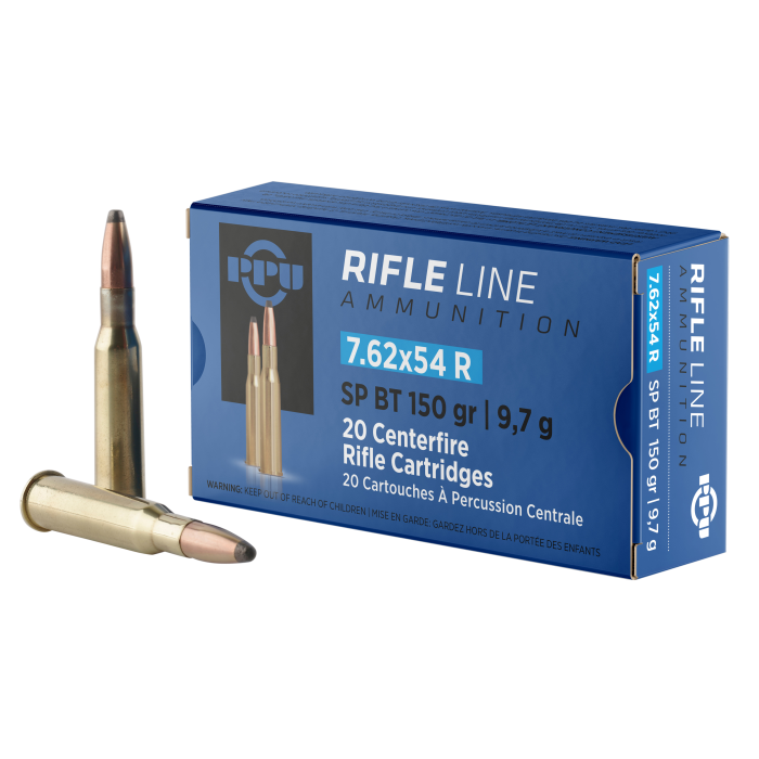 PPU Metric Rifle 7.62x54mmR 150 Gr SP BT 20 Rounds