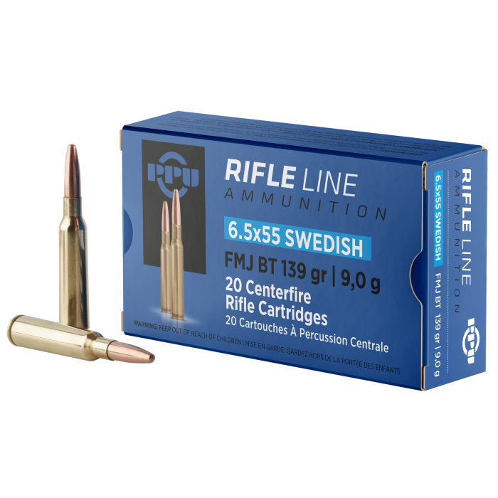 PPU Metric Rifle 6.5x55 Swedish 139 Gr FMJ BT 20 Rounds