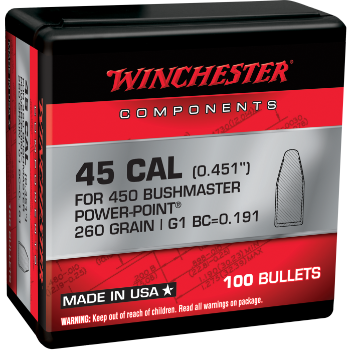 Winchester Power-point 450 Bushmaster 260 Gr Power-Point (PP)