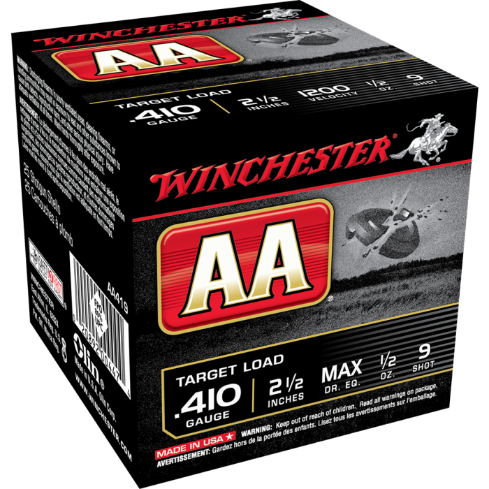 Winchester Aa 410 Gauge 2.50 1/2 oz 9 Shot AA419 Winchester Aa 410 Gauge 2.50 1/2 oz 9 Shot AA419