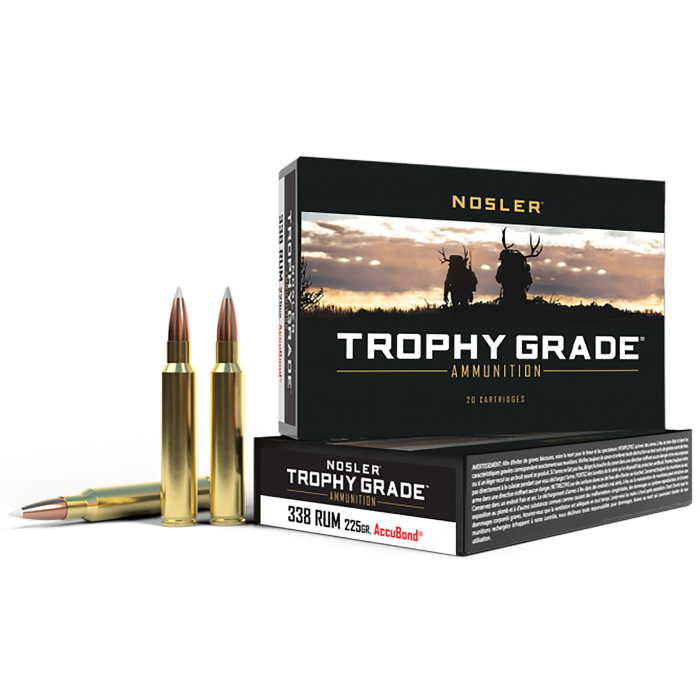 Nosler Trophy Grade 338 RUM 225 Gr Nosler AccuBond Nosler Trophy Grade 338 RUM 225 Gr Nosler AccuBond