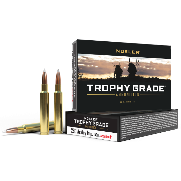 Nosler Trophy Grade 280 Ackley Improved 140 Gr Nosler AccuBond