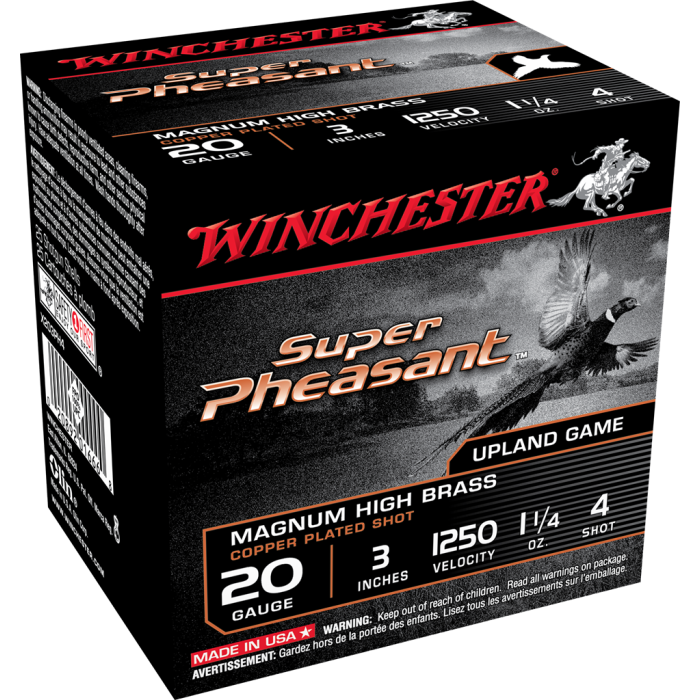 Winchester 20 Gauge 3 1-1/4 oz 4 Shot Copper-Plated Lead Winchester 20 Gauge 3 1-1/4 oz 4 Shot Copper-Plated Lead