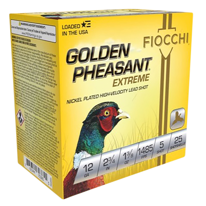 Fiocchi Golden Pheasant 12 Gauge 2.75 1-3/8 oz 5 Shot Fiocchi Golden Pheasant 12 Gauge 2.75 1-3/8 oz 5 Shot