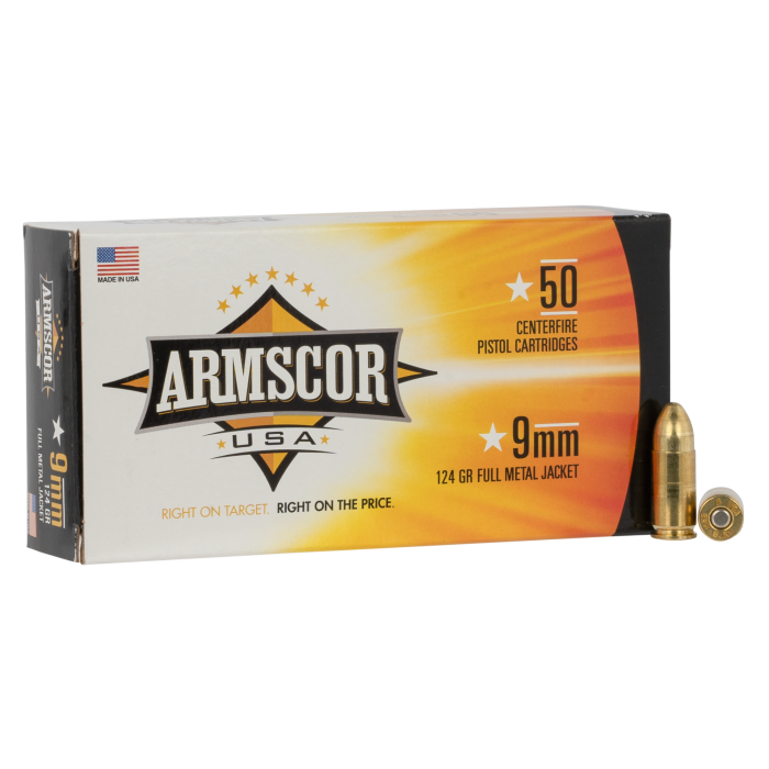 Armscor Usa 9mm 124 Grain FMJ FAC94 Armscor Usa 9mm 124 Grain FMJ FAC94