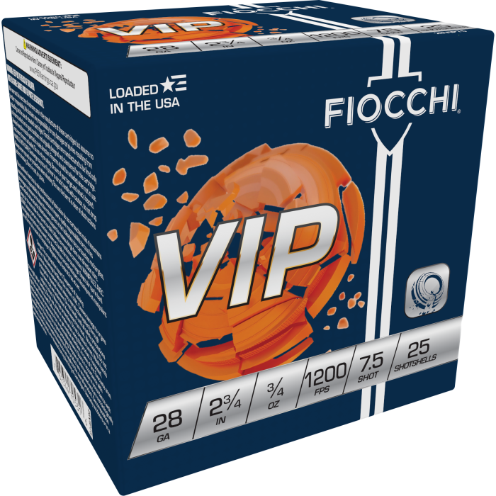 Fiocchi Exacta Target 28 Gauge 2.75 3/4 oz 7.5 Shot 28VIP75 Fiocchi Exacta Target 28 Gauge 2.75 3/4 oz 7.5 Shot 28VIP75