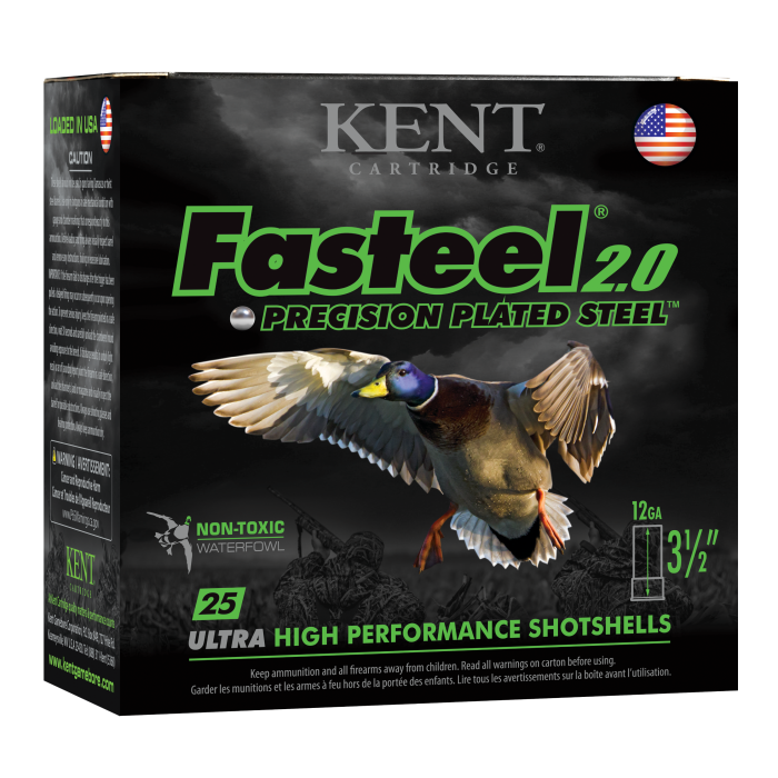 Kent Cartridge Fasteel 2.0 12 Gauge 3.50 1 3/8 oz 2 Shot K1235FS402 Kent Cartridge Fasteel 2.0 12 Gauge 3.50 1 3/8 oz 2 Shot K1235FS402