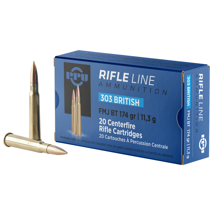 PPU Standard Rifle 303 British 174 Gr FMJ Boat Tail