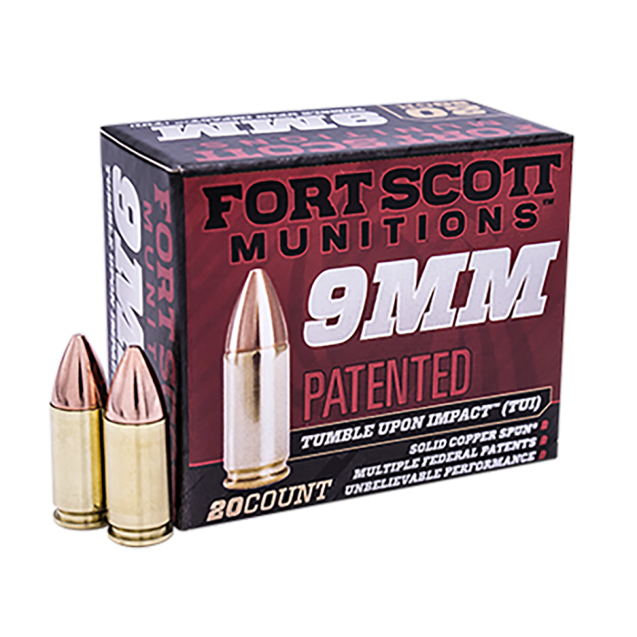 Fort Scott Munitions Tumble Upon Impact (tui) 9mm 115 Grain Solid Copper Spun 9MM115SCVNIC Fort Scott Munitions Tumble Upon Impact (tui) 9mm 115 Grain Solid Copper Spun 9MM115SCVNIC
