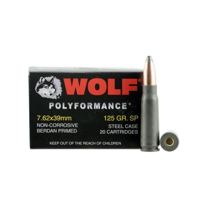 Wolf 762BSP PolyFormance  7.62x39mm 125 gr Soft Point (SP) 20 Bx/ 50 Cs