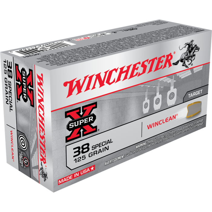 Winchester Super X 38 Special 125 Grain Winclean Brass Enclosed Base WC381 Winchester Super X 38 Special 125 Grain Winclean Brass Enclosed Base WC381