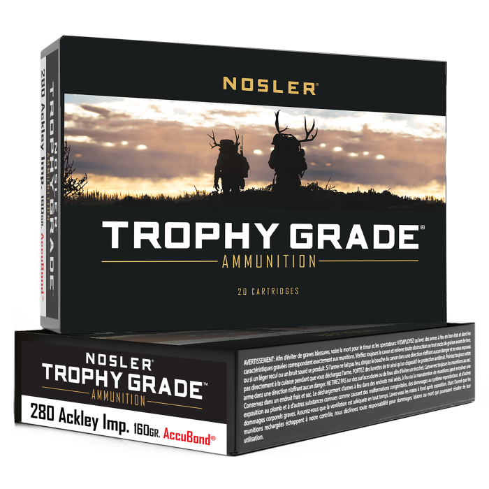 Nosler Trophy Grade 280 Ackley Improved 160 Gr Nosler AccuBond Nosler Trophy Grade 280 Ackley Improved 160 Gr Nosler AccuBond
