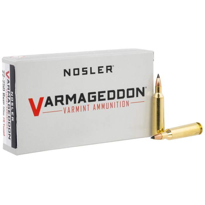 Nosler Varmageddon 22-250 Rem 55 Grain Flat Base Tipped