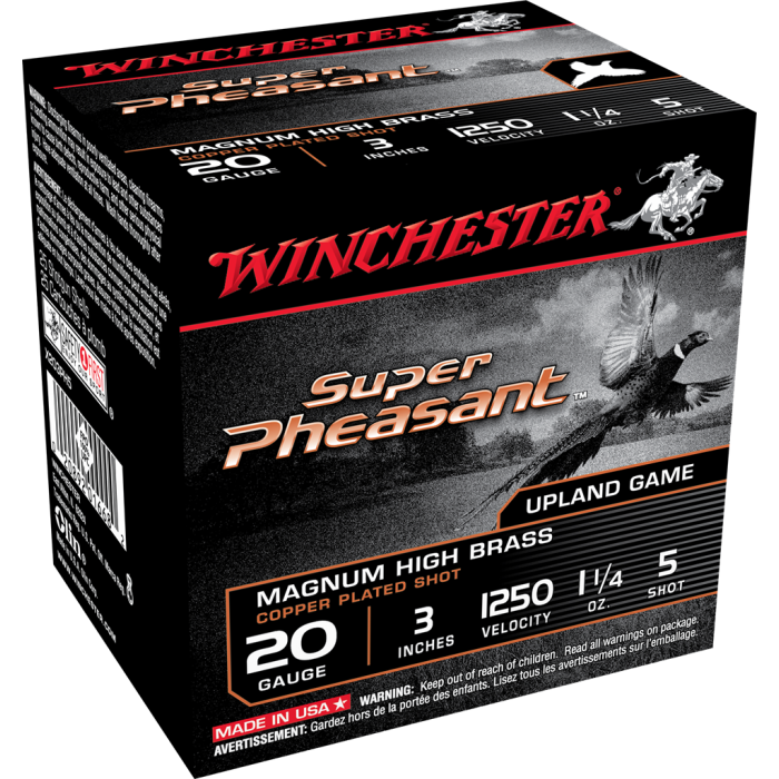 Winchester 20 Gauge 3 1-1/4 oz 5 Shot Copper-Plated Lead