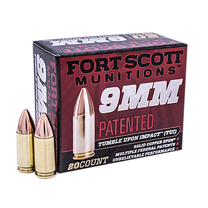 Fort Scott Munitions Tumble Upon Impact (tui) 9mm 115 Grain Solid Copper Spun 9MM115SCVTPD Fort Scott Munitions Tumble Upon Impact (tui) 9mm 115 Grain Solid Copper Spun 9MM115SCVTPD