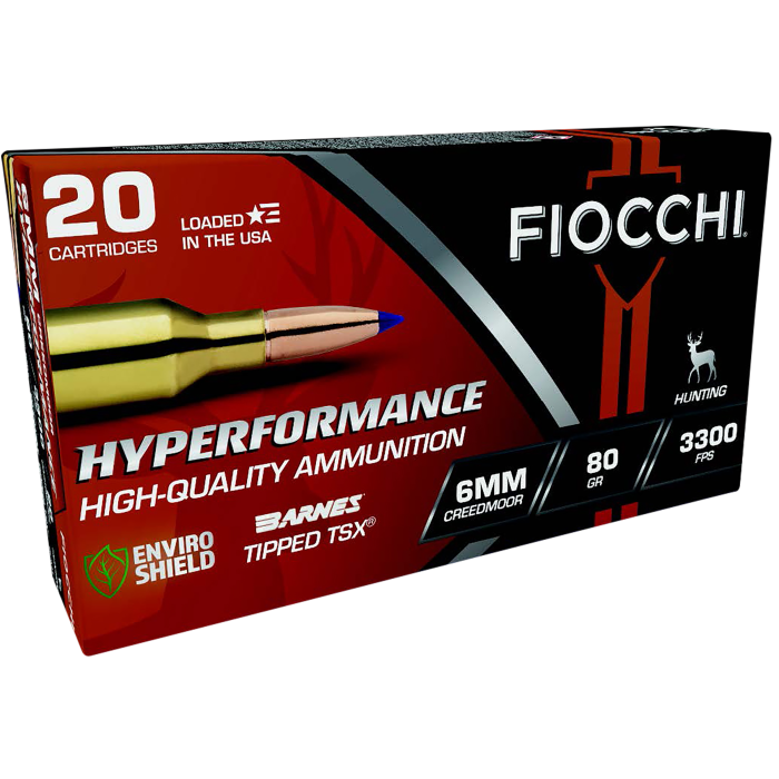 Fiocchi Hyperformance 6mm Creedmoor 80 Gr Barnes Tipped TSX