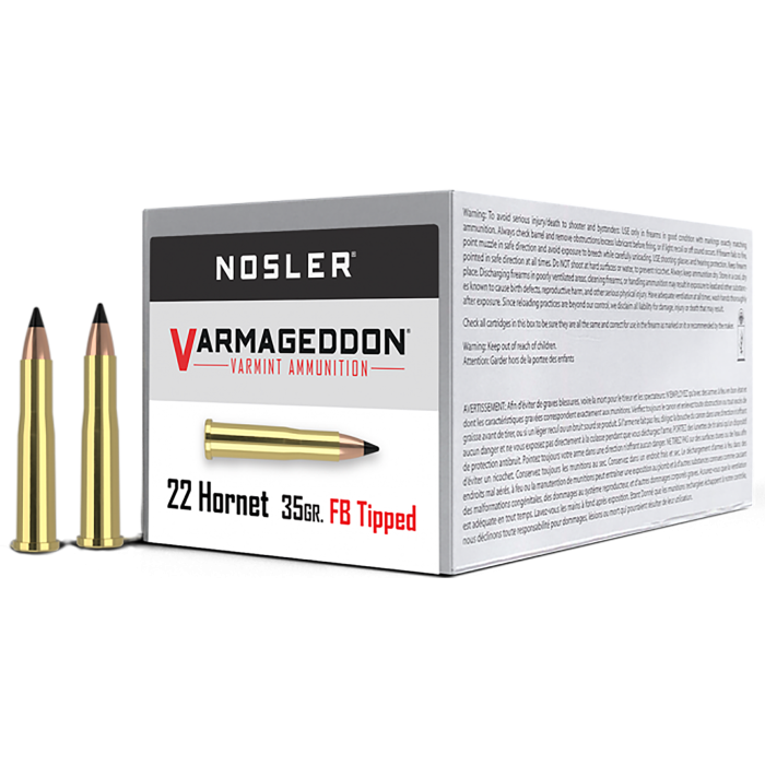 Nosler Varmageddon 22 Hornet 35 Gr Flat Base Tipped Nosler Varmageddon 22 Hornet 35 Gr Flat Base Tipped