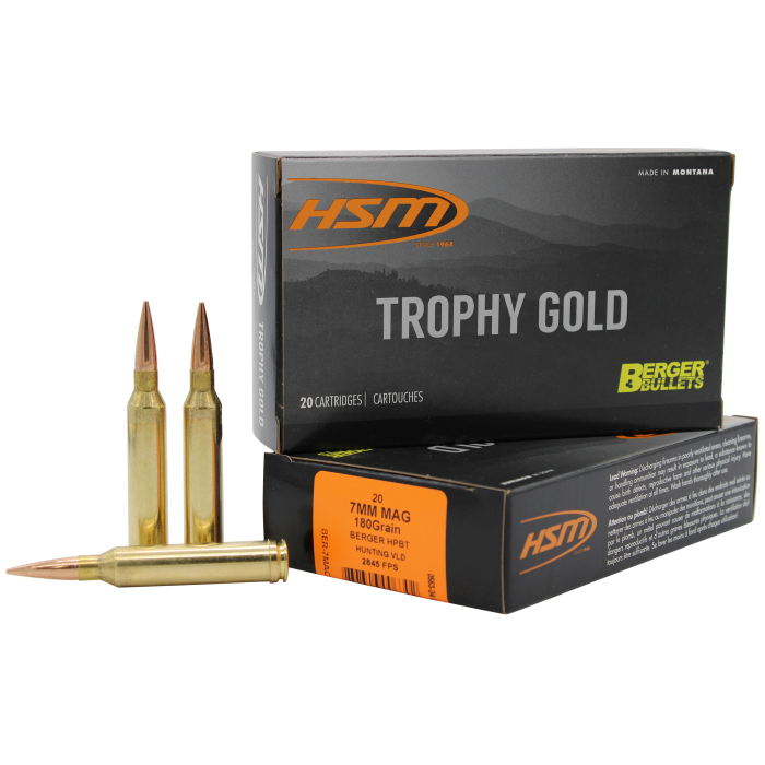 Hsm Trophy Gold 7mm Rem Mag 180 Gr Berger Hunting VLD Match