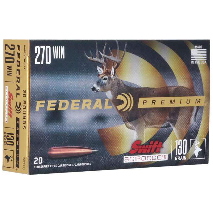 Federal Premium 270 Win 130 Grain Swift Scirocco II