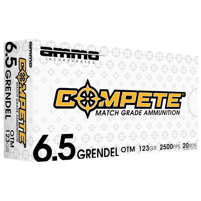 Ammo Inc Match 6.5 Grendel 123 Grain Boat Tail Hollow Point Ammo Inc Match 6.5 Grendel 123 Grain Boat Tail Hollow Point