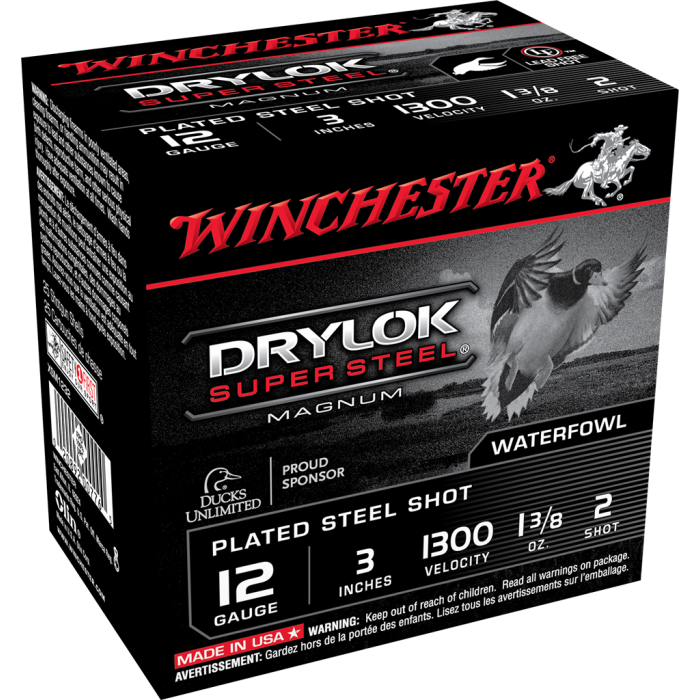 Winchester Drylok Super Steel 12 Gauge 3 1 3/8 oz 2 Shot XSM1232