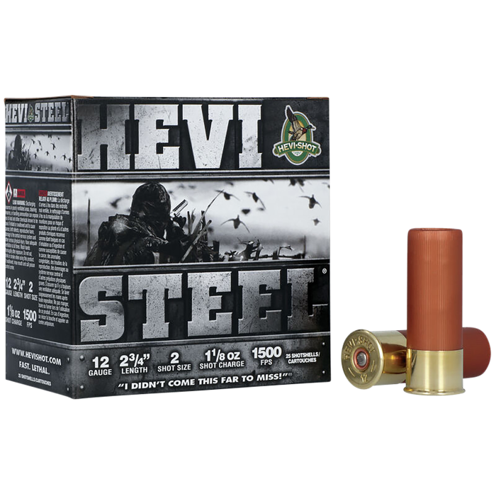 Hevishot Hevi-steel 12 Gauge 2.75 1 1/8 oz 2 Shot HS61222 Hevishot Hevi-steel 12 Gauge 2.75 1 1/8 oz 2 Shot HS61222