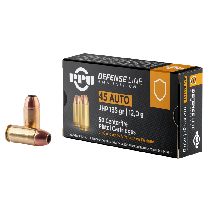 Ppu Defense 45 ACP 185 Grain JHP PPD45 Ppu Defense 45 ACP 185 Grain JHP PPD45