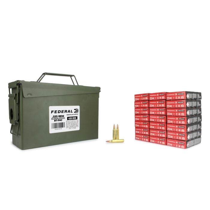 Federal American Eagle 223 Remington 62 Gr FMJ BT 420 Rounds