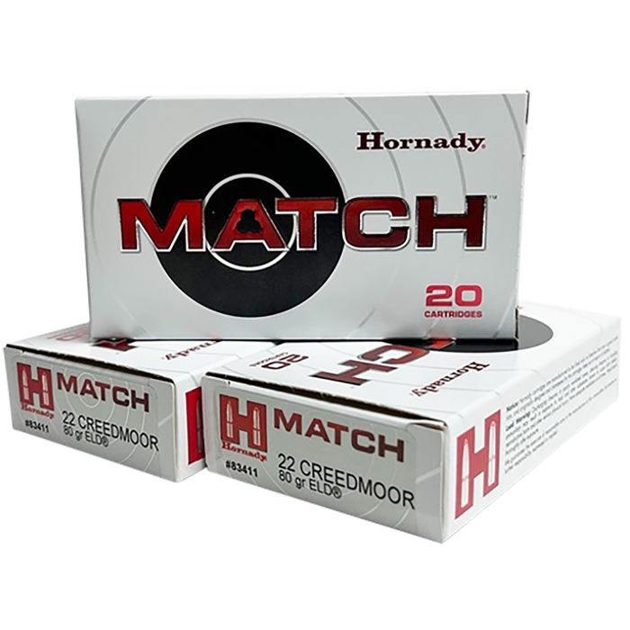 Hornady Match 22 Creedmoor 80 Gr ELD Match 20 Rounds