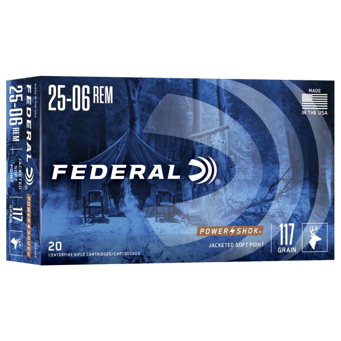 Federal Power-shok 25-06 Rem 117 Grain Jacketed Soft Point