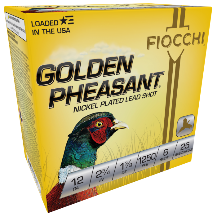 Fiocchi 12 Gauge 2.75 1-3/8 oz 6 Shot Nickel-Plated Lead Fiocchi 12 Gauge 2.75 1-3/8 oz 6 Shot Nickel-Plated Lead