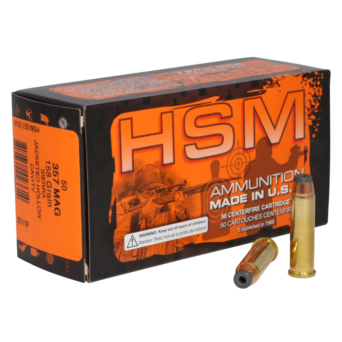 Hsm Pro Pistol 357 Magnum 158 Grain Jacketed Hollow Cavity 35723N