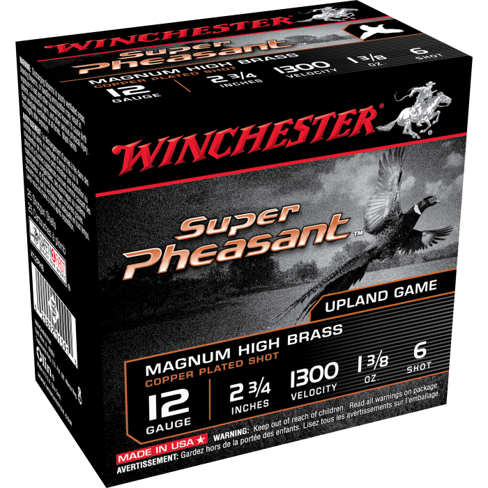 Winchester Super Pheasant 12 Gauge 2.75 1 3/8 oz 6 Shot X12PH6 Winchester Super Pheasant 12 Gauge 2.75 1 3/8 oz 6 Shot X12PH6