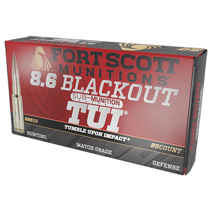 Fort Scott Munitions Tumble Upon Impact (tui) 8.6mm Blackout 285 Gr Solid Copper Spun