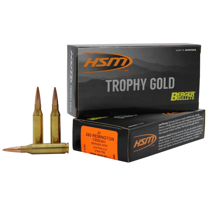 Hsm Trophy Gold 260 Rem 130 Gr Berger Hunting VLD Match