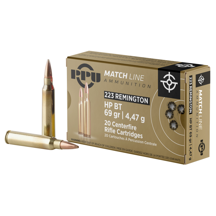 PPU Match 223 Rem 69 Gr HPBT 20 Rounds PPU Match 223 Rem 69 Gr HPBT 20 Rounds