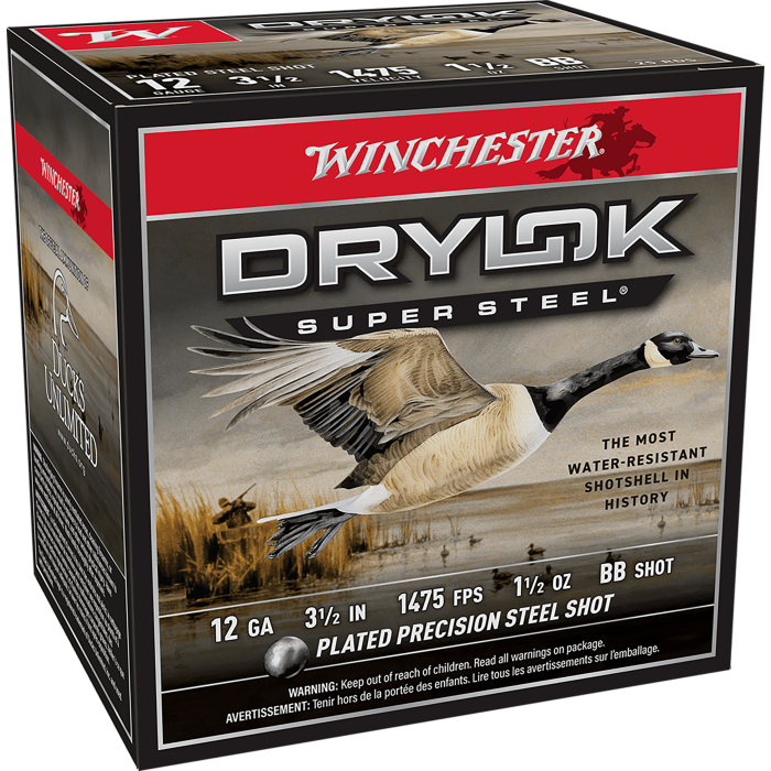 Winchester Drylok Super Steel 12 Gauge 3.50 1 1/2 oz BB Shot Winchester Drylok Super Steel 12 Gauge 3.50 1 1/2 oz BB Shot