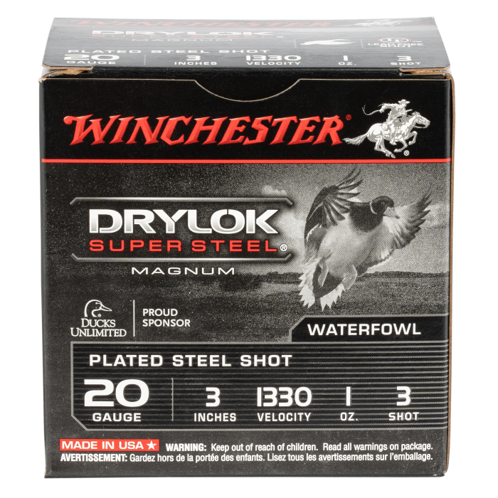 Winchester Drylok Super Steel 20 Gauge 3 1 oz 3 Shot XSM2033