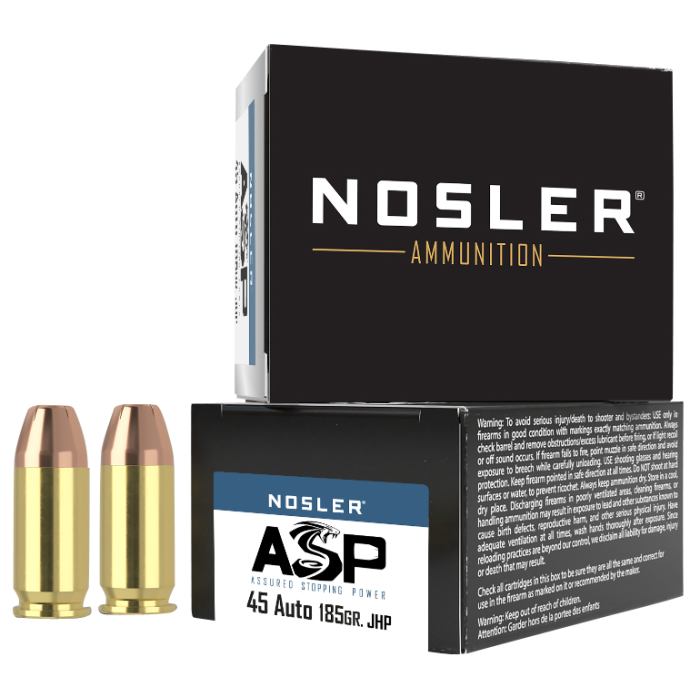 Nosler Assured Stopping Power 45 ACP 185 Grain JHP 51278